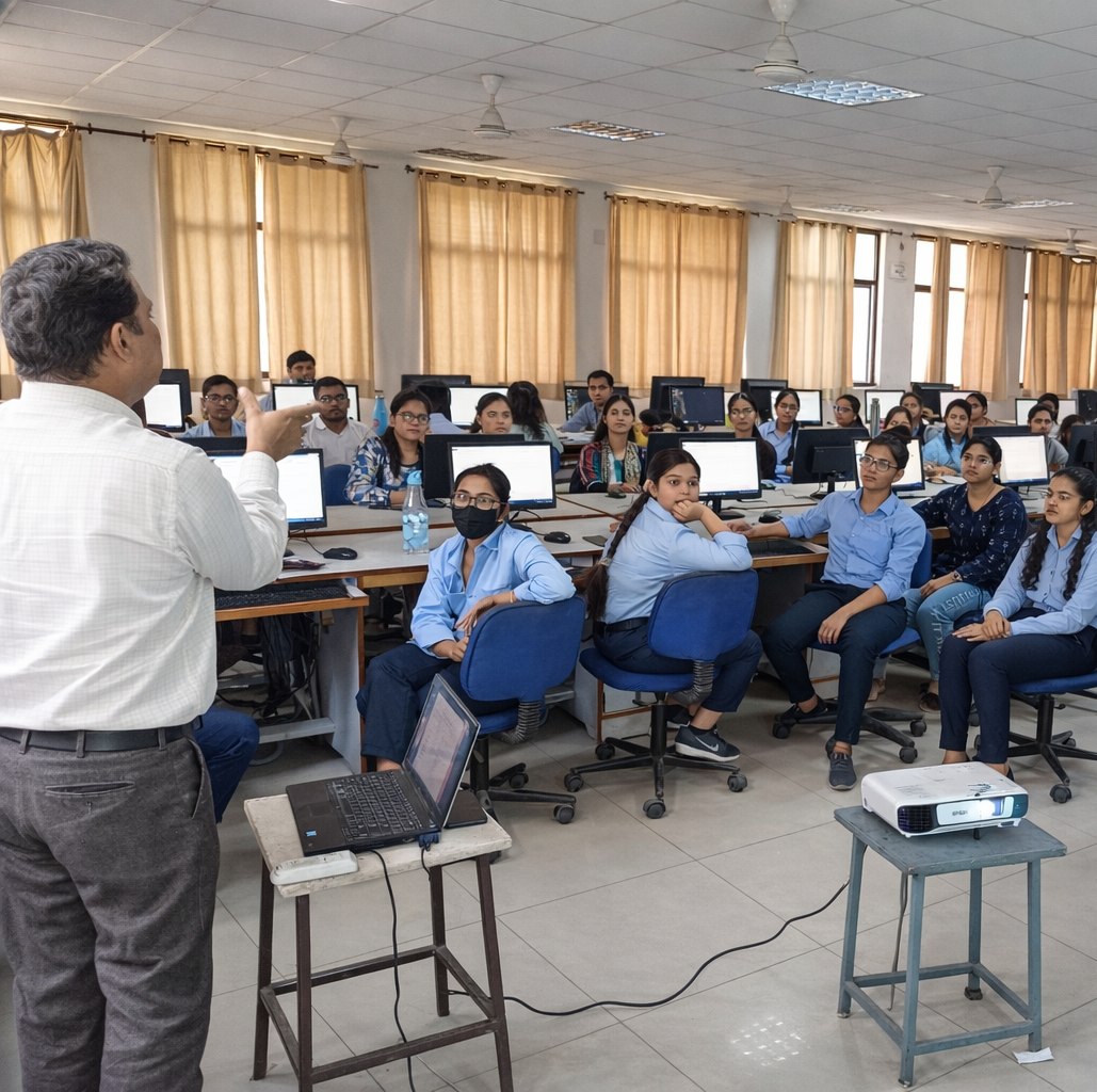 IT Lab classroom with faculty and students